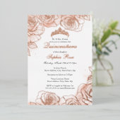 Rosa Rose Folieneinladung (Stehend vorne)