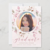 Rosa Rose Foto 2025 Abschluss Ankündigung (Vorderseite)