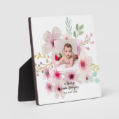 Rosa Rose FOTO BAUTIZO Taufe Mädchen Fotoplatte (Vorderseite)