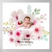 Rosa Rose FOTO BAUTIZO Taufe Mädchen Poster (Vorne)