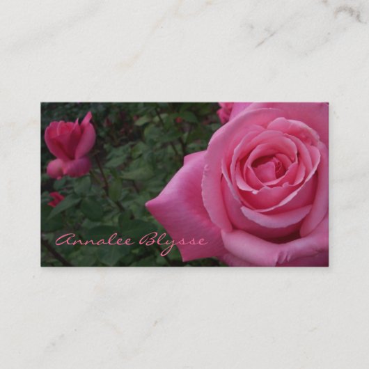 Rosa Rose Foto Business Card Visitenkarte (Vorderseite)
