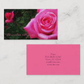 Rosa Rose Foto Business Card Visitenkarte (Vorne/Hinten)