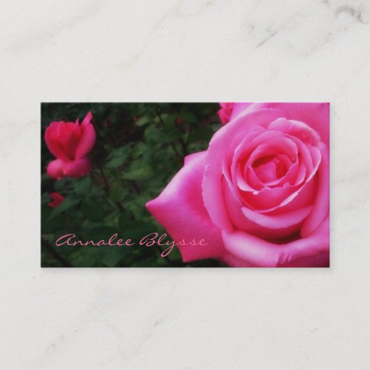 Rosa Rose Foto Business Card Visitenkarte (Vorderseite)