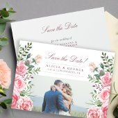 Rosa Rose Foto Hochzeit speichern Sie das Datum Save The Date