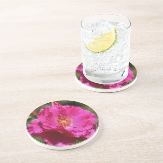 Rosa Rose Foto Malerei Untersetzer (Seite)