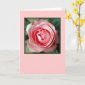 "Rosa Rose" (freier Raum) Karte (Gelbe Blume)