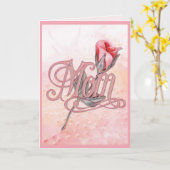 Rosa Rose für Mama Karte (Gelbe Blume)