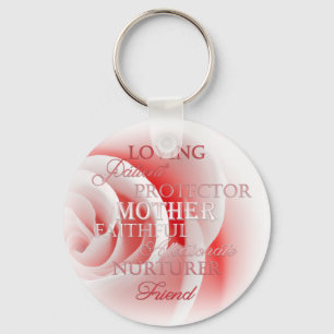 Rosa Rose für Mama Schlüsselanhänger