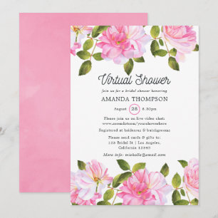 Rosa Rose Garden Virtual Dusche Einladung