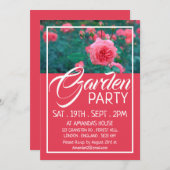 Rosa Rose, Gartengarten Party Einladung (Vorne/Hinten)