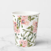 Rosa Rose Geburtstag Hochzeitspapiere Cups Pappbecher (Rückseite)