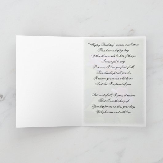 Rosa Rose Geburtstagskarte Karte (Innenseite)