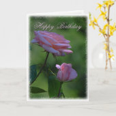 Rosa Rose Geburtstagskarte Karte (Gelbe Blume)