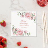 Rosa Rose Geburtstagsparty Plate Serviette (Beispiel)