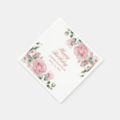 Rosa Rose Geburtstagsparty Plate Serviette (Ecke)