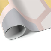 Rosa Rose Gelb Blaue Geometrie Honeycomb Hexagon Geschenkpapier (Rolleneckpunkt)