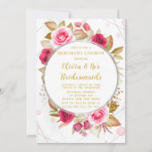 Rosa Rose Geometric Alcohol Ink Bridesmaier Lunch Einladung (Vorderseite)