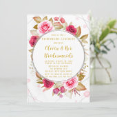 Rosa Rose Geometric Alcohol Ink Bridesmaier Lunch Einladung (Stehend Vorderseite)