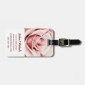 Rosa Rose Gepäckanhänger (Vorderseite horizontal)