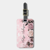 Rosa Rose Gepäckanhänger (Vorderseite vertikal)