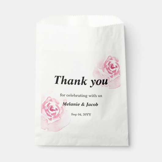 Rosa Rose Geschenktütchen (Vorderseite)