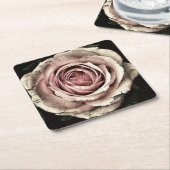 Rosa Rose gestört - Papier Untersetzer (angewinkelt)