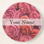 Rosa Rose Getränkeuntersetzer (Vorne)
