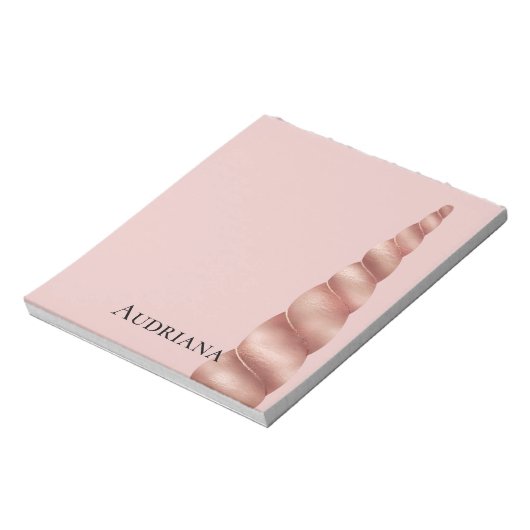 Rosa Rose Glam Personalisiert Notizblock (Rotiert)