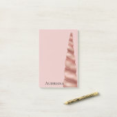 Rosa Rose Glam Personalisiert Post-it Klebezettel (Auf Schreibtisch)