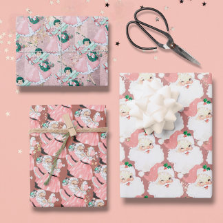 Rosa + Rose glänzt Vintager Weihnachtsgeschenk Geschenkpapier Set