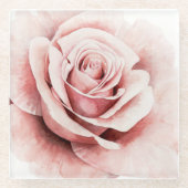 Rosa Rose Glasuntersetzer (Vorderseite)