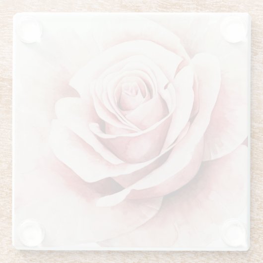 Rosa Rose Glasuntersetzer (Rückseite)