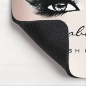 Rosa Rose Glitzer Name Beauty Lashes Grau Mousepad (Ecke)