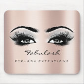 Rosa Rose Glitzer Name Beauty Lashes Grau Mousepad (Vorne)