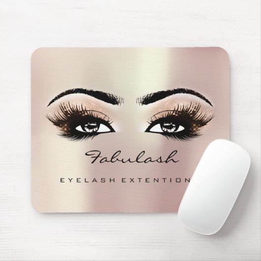 Rosa Rose Glitzer Name Beauty Lashes Makeup Mousepad (Mit Mouse)