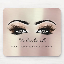 Rosa Rose Glitzer Name Beauty Lashes Makeup Mousepad