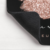 Rosa Rose Glitzer Name Makeup Lips Kiss Mousepad (Ecke)