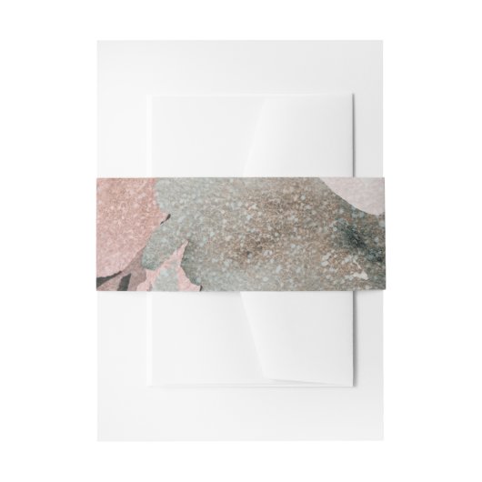 Rosa Rose Glitzer Rose Dunkle Blumengläschen Hochz Einladungsbanderole (Vorderseite Beispiel)