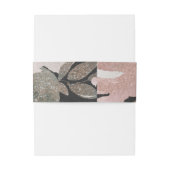 Rosa Rose Glitzer Rose Dunkle Blumengläschen Hochz Einladungsbanderole (Rückseitenbeispiel)