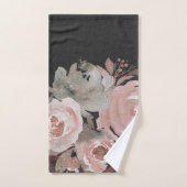 Rosa Rose Glitzer Rose Dunkle Blütengläser Elegant Badhandtuch Set (Handtuch)