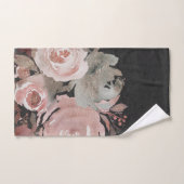 Rosa Rose Glitzer Rose Dunkle Blütengläser Elegant Badhandtuch Set (Handtuch)
