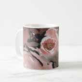 Rosa Rose Glitzer Rose Dunkle Blütengläser Elegant Kaffeetasse (Vorderseite Links)