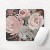 Rosa Rose Glitzer Rose Dunkle Blütengläser Elegant Mousepad (Mit Mouse)