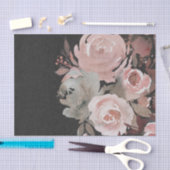 Rosa Rose Glitzer Rose Dunkle Flora Glam Chic Seidenpapier (Handwerk)