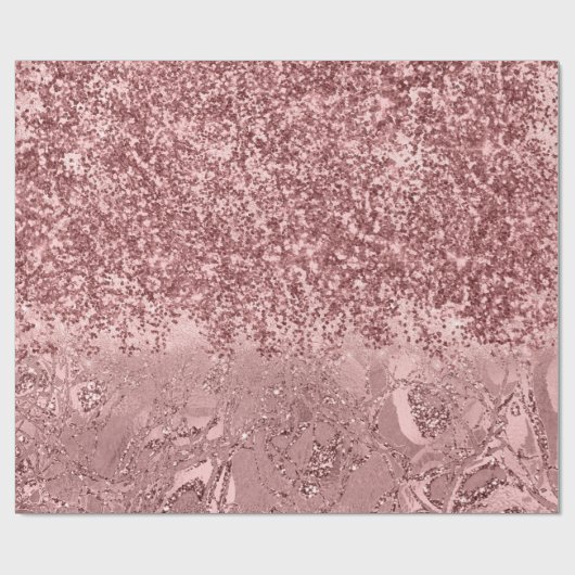 Rosa Rose Glitzer Rose Geschenkpapier (Flach)
