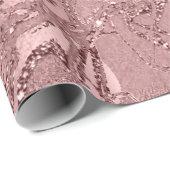 Rosa Rose Glitzer Rose Geschenkpapier (Rolleneckpunkt)