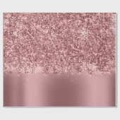 Rosa Rose Glitzer Roter Rosengarten Geschenkpapier (Flach)