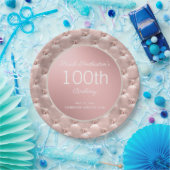 Rosa Rose Gold 100. Geburtstag Pappteller (Party)