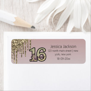 Rosa Rose Gold 16 . Geburtstag