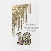 Rosa Rose Gold 16 . Geburtstag Acrylschild (Winkel)